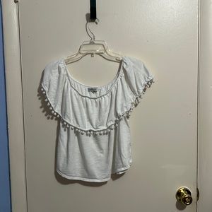 Royality Off-the-Shoulder Xl White Crop Top